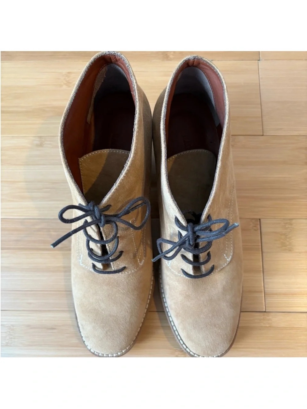 ~RACHEL COMEY~ Ibex Lace Up Booties Boots Suede Tan Size 37 US 7